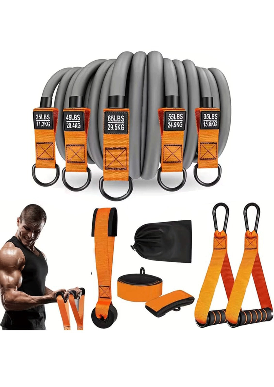 Resistance Bands Set – 5 Levels - Baba Saleh Sports Egypt | بابا صالح للأدوات الرياضية