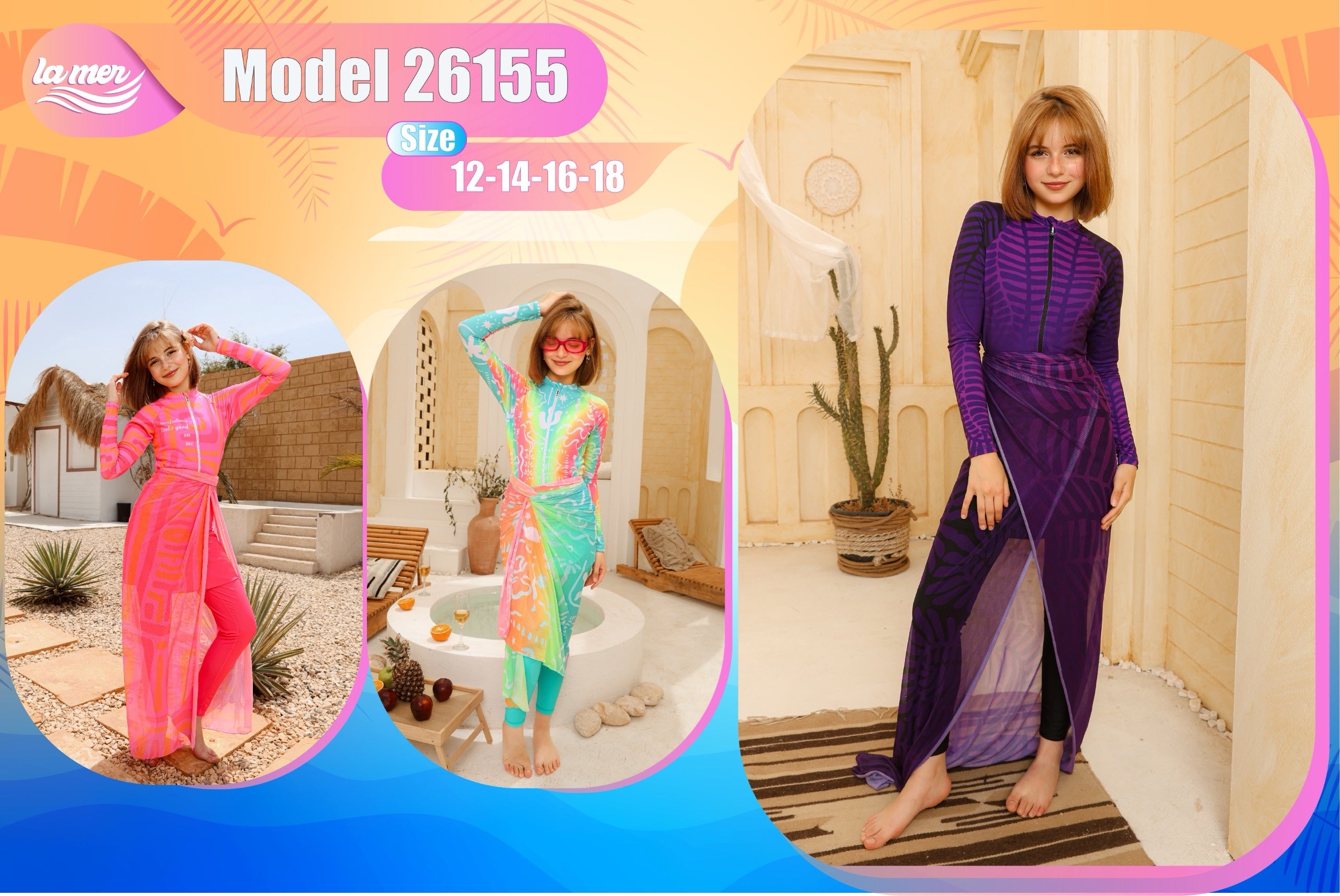 LA MER Girls Swimsuit Set - Baba Saleh Sports Egypt | بابا صالح للأدوات الرياضية