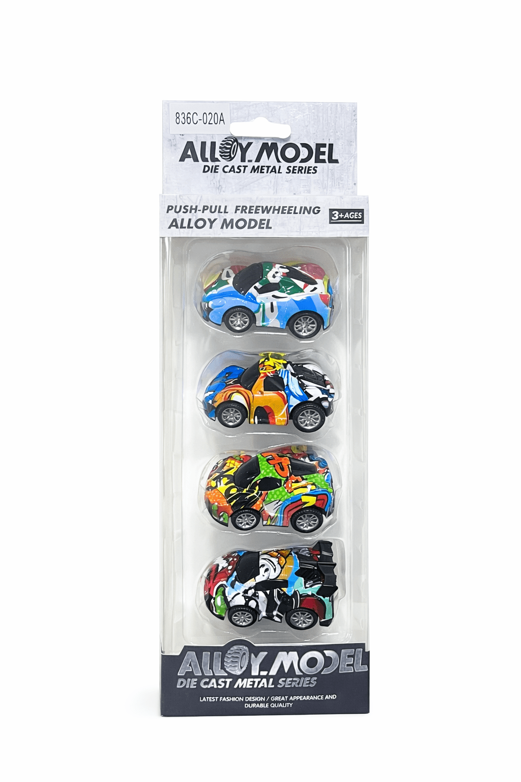 4-Piece Colorful Racing Cars Set - Baba Saleh Sports Egypt | بابا صالح للأدوات الرياضية