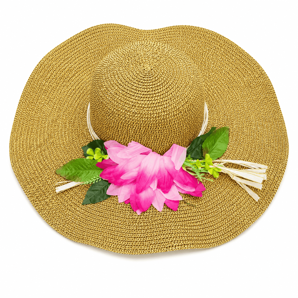 Women’s Beach Sun Hat with Flower - Baba Saleh Sports Egypt | بابا صالح للأدوات الرياضية