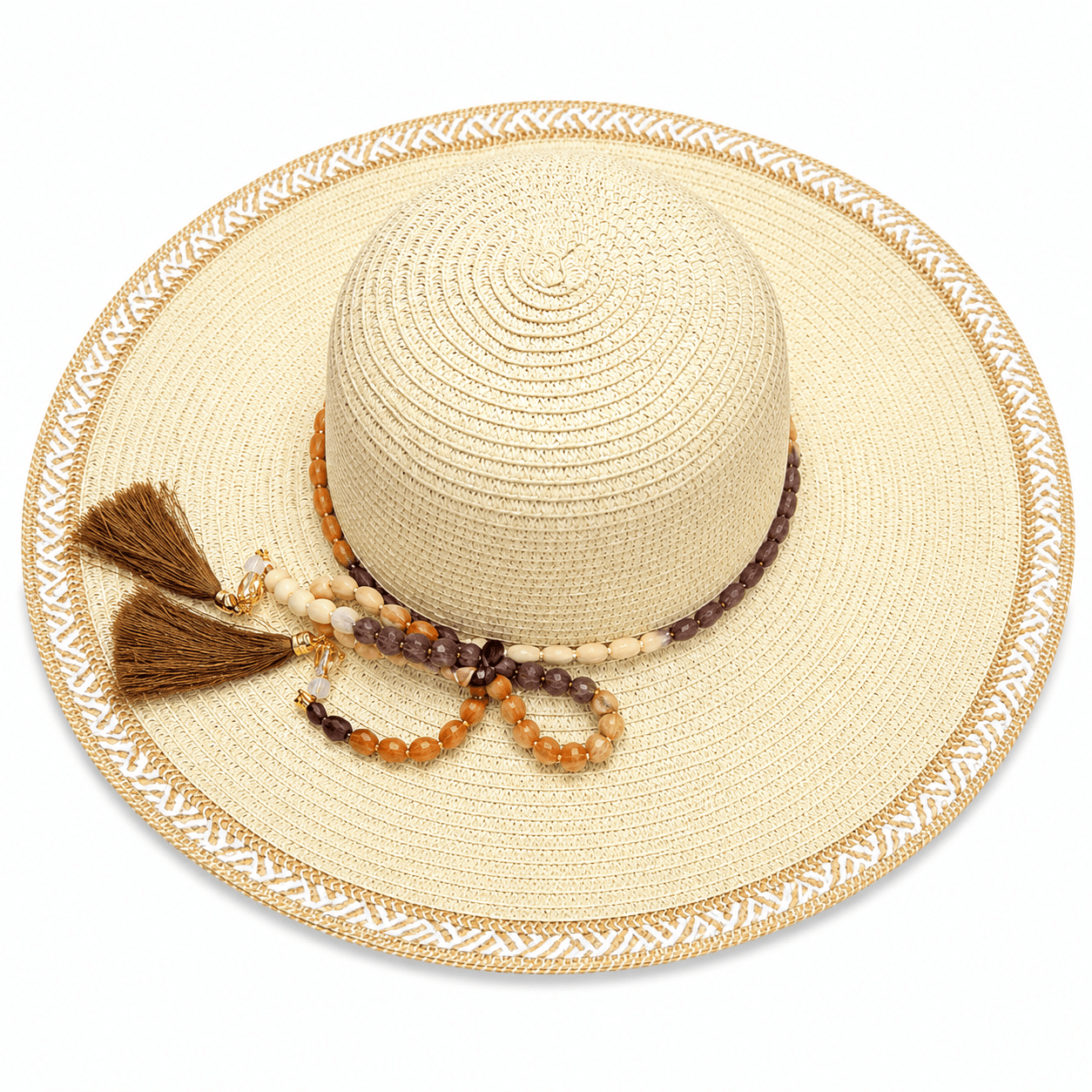 Women’s Beach Sun Hat with Beads - Baba Saleh Sports Egypt | بابا صالح للأدوات الرياضية