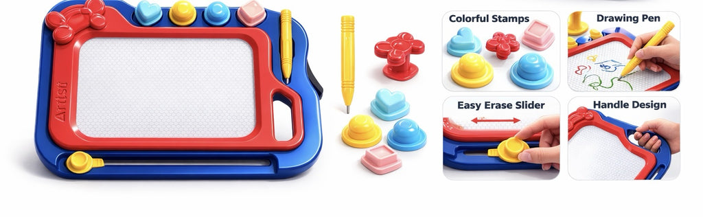 Kids Magnetic Drawing Board with Stamps - Baba Saleh Sports Egypt | بابا صالح للأدوات الرياضية