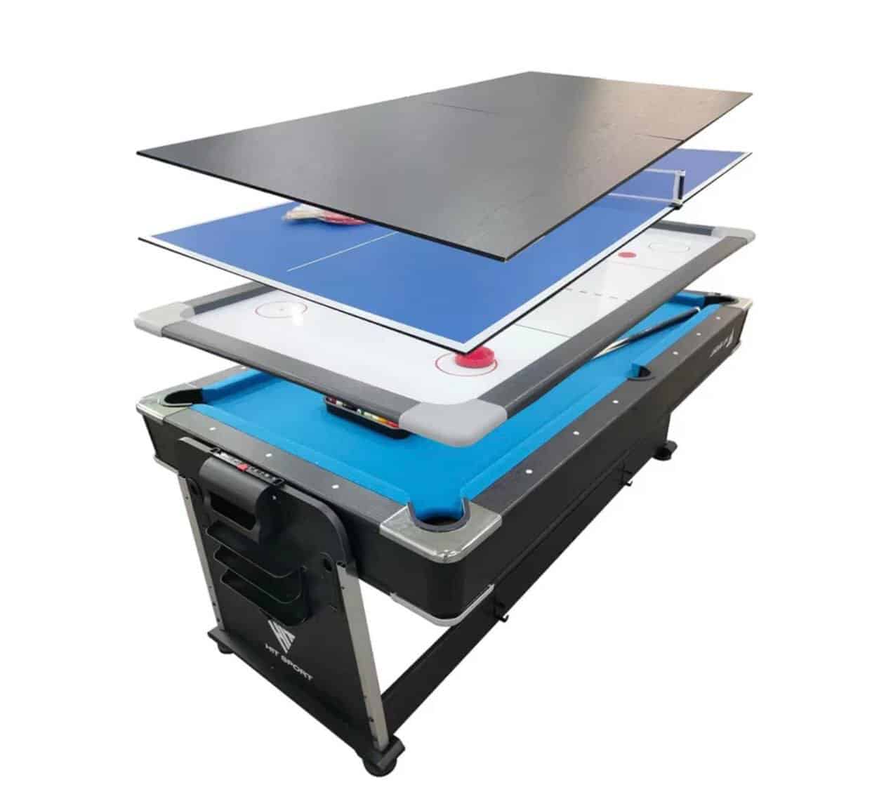 3-in-1 Game Table, Billiards, Air Hockey, Table Tennis, 7 Feet Black Table - Baba Saleh Sports Egypt | بابا صالح للأدوات الرياضية