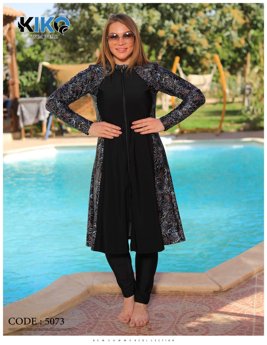 KIKO Modest Swimwear Long Zipper Style - Baba Saleh Sports Egypt | بابا صالح للأدوات الرياضية
