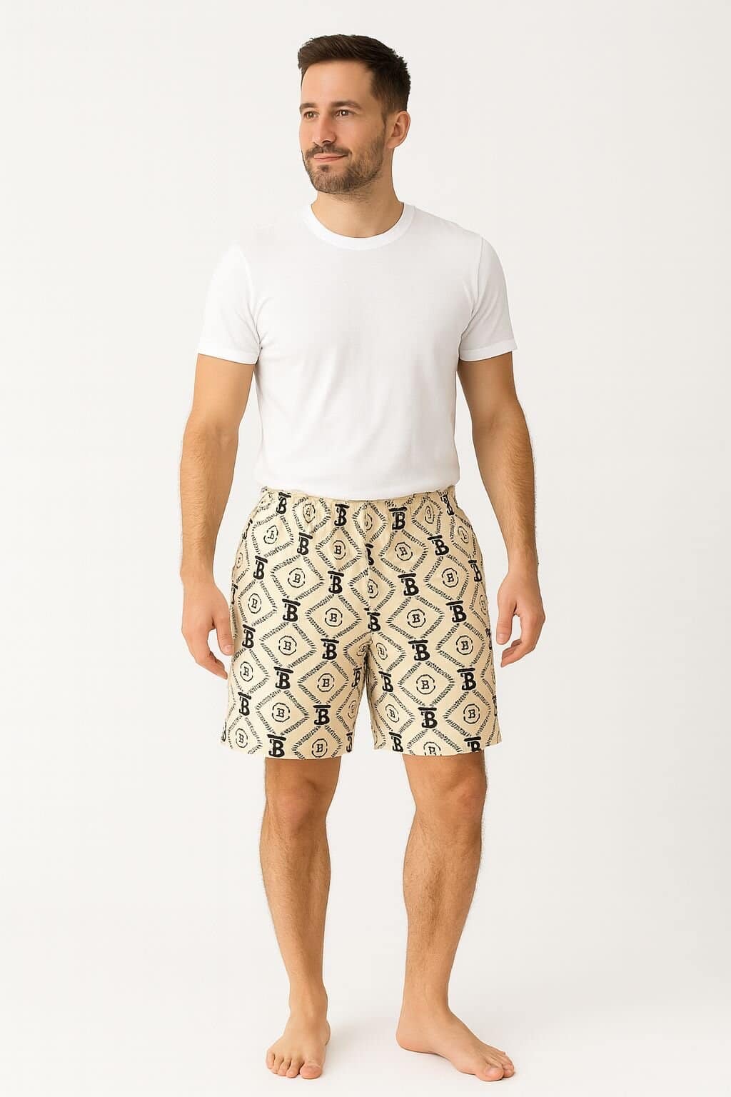 Beach Shorts with shapes - Baba Saleh Sports Egypt | بابا صالح للأدوات الرياضية