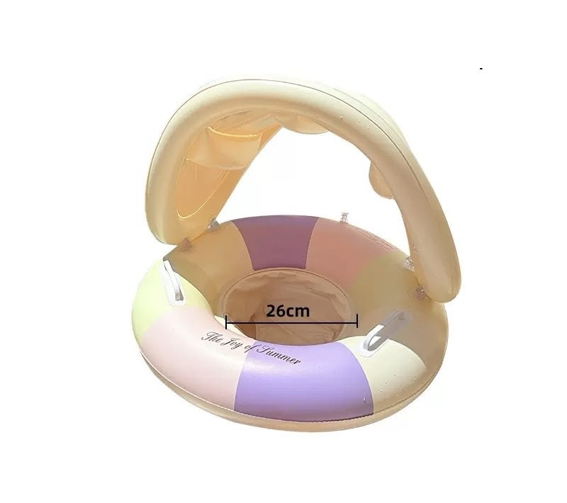 Striped Baby Float with Canopy - Baba Saleh Sports Egypt | بابا صالح للأدوات الرياضية
