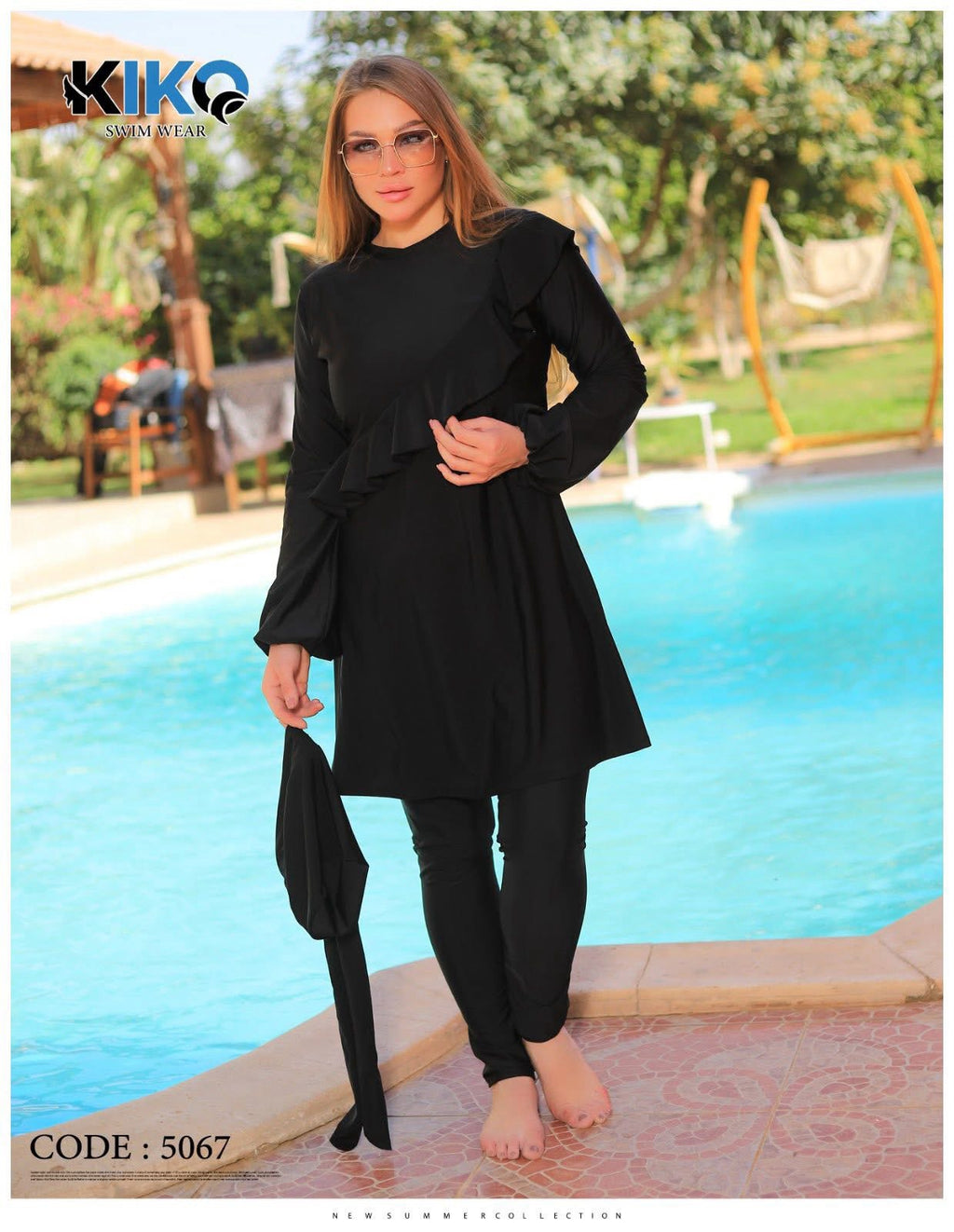 KIKO Modest Black Burkini - Baba Saleh Sports Egypt | بابا صالح للأدوات الرياضية