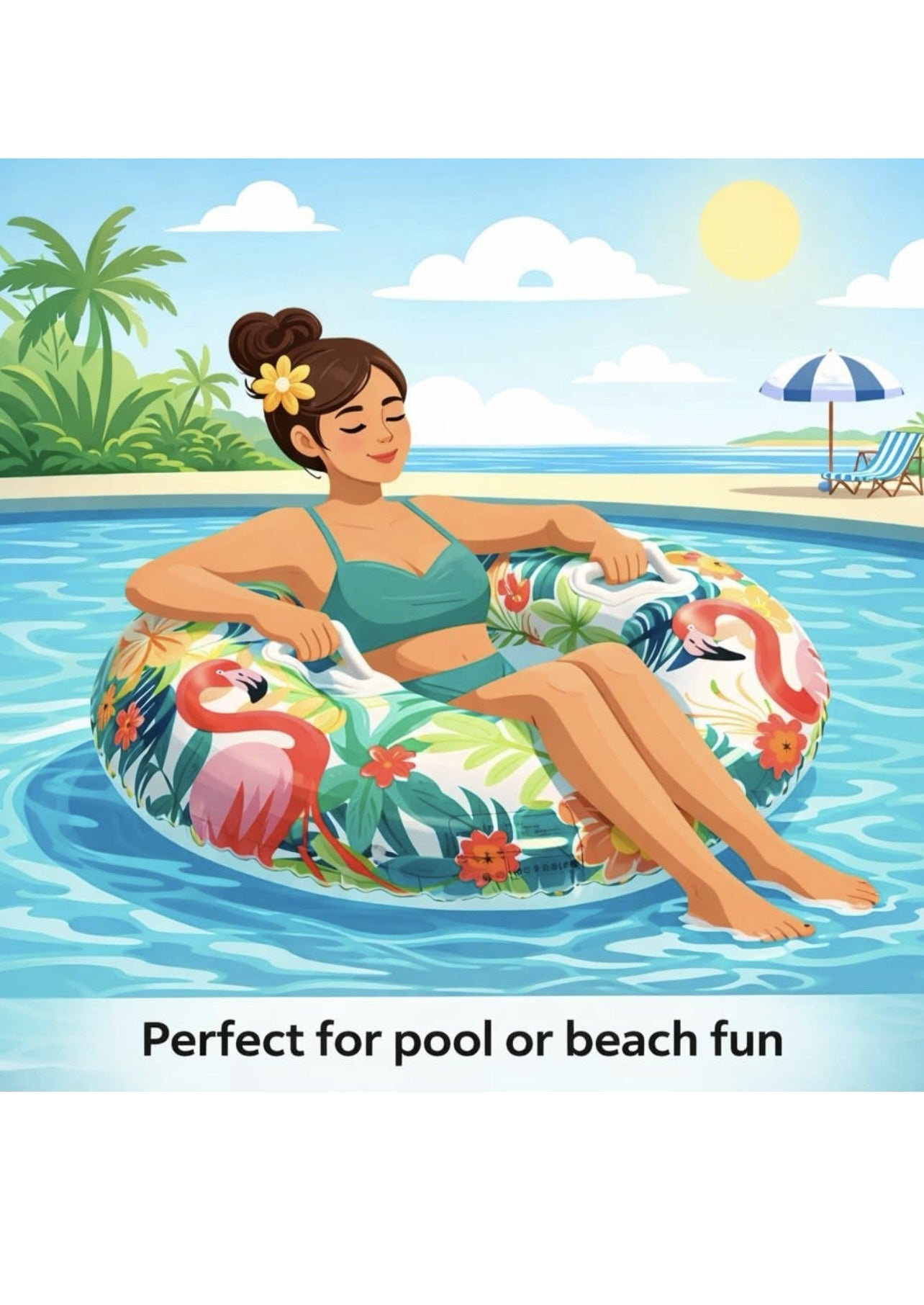 Tropical Print Swim Ring – 100 cm - Baba Saleh Sports Egypt | بابا صالح للأدوات الرياضية