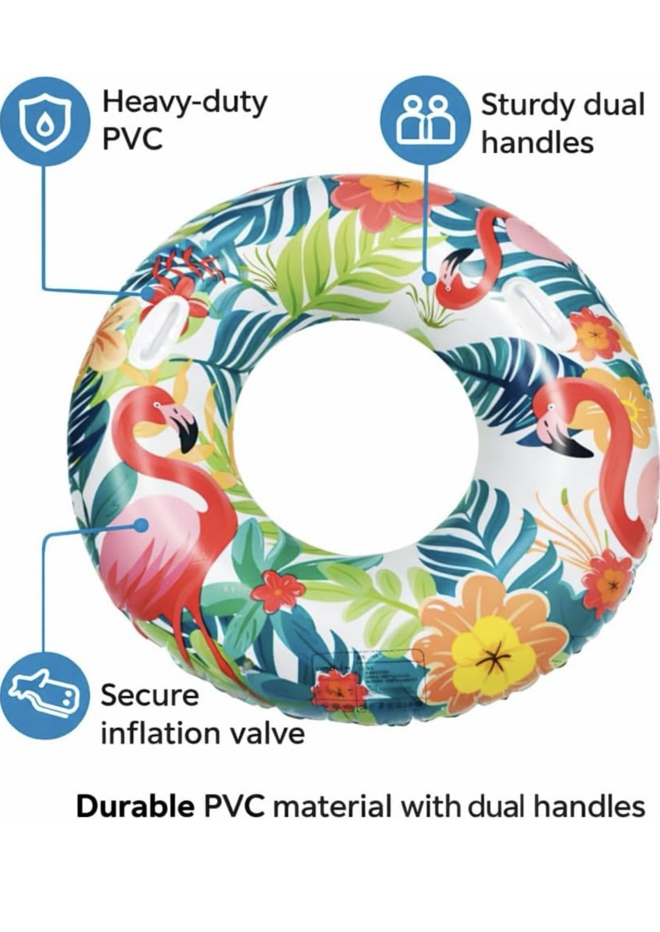 Tropical Print Swim Ring – 100 cm - Baba Saleh Sports Egypt | بابا صالح للأدوات الرياضية