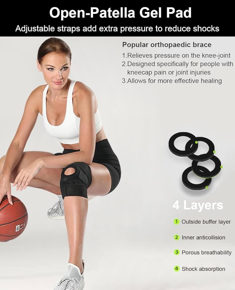 Open Patella Knee Support (Short) - Baba Saleh Sports Egypt | بابا صالح للأدوات الرياضية